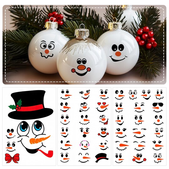 Wrapables; Wrapables Snowman Face Stickers for Crafts, Christmas Decoration for Windows, Refrigerators, Water Bottles, Cups (Set of 41), Frosty; Category:Pumpkin Decor; Image:1